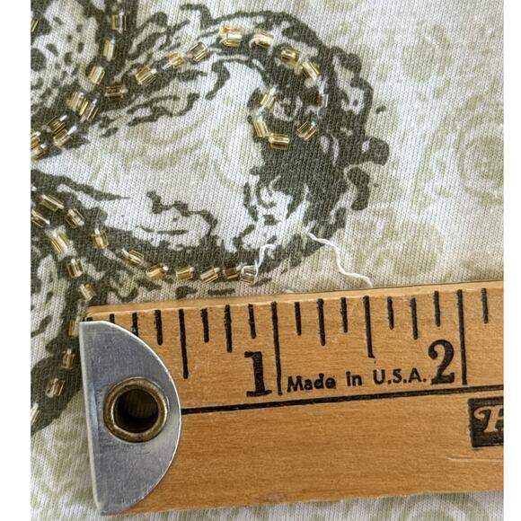 CAbi Womens Large #533 Embroidered Beaded Floral Print Butterfly Tank Top Flawed - Picture 9 of 9